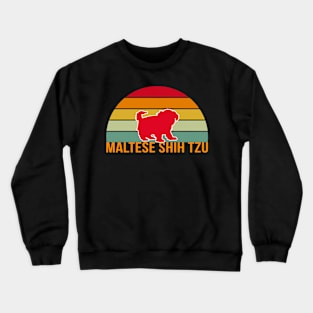 Maltese Shih Tzu Vintage Silhouette Crewneck Sweatshirt